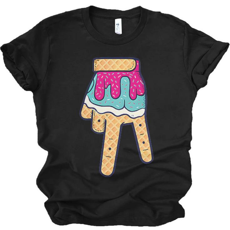 Baseball Ice Cream Drip Home Plate Glove Respect Drip 2 Side Unisex Jersey T-Shirt