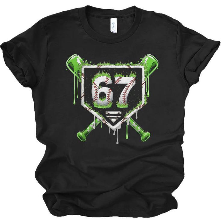 Baseball Ice Cream Drip Number 67 Player 67th Birthday Kids Unisex Jersey T-Shirt