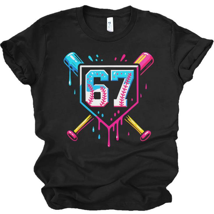 Baseball Ice Cream Drip Number 67 Player 67th Birthday 67 Unisex Jersey T-Shirt