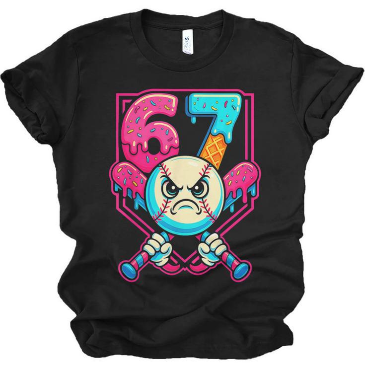 Baseball Ice Cream Drip Number 67 Six Seven Meme 67 Unisex Jersey T-Shirt