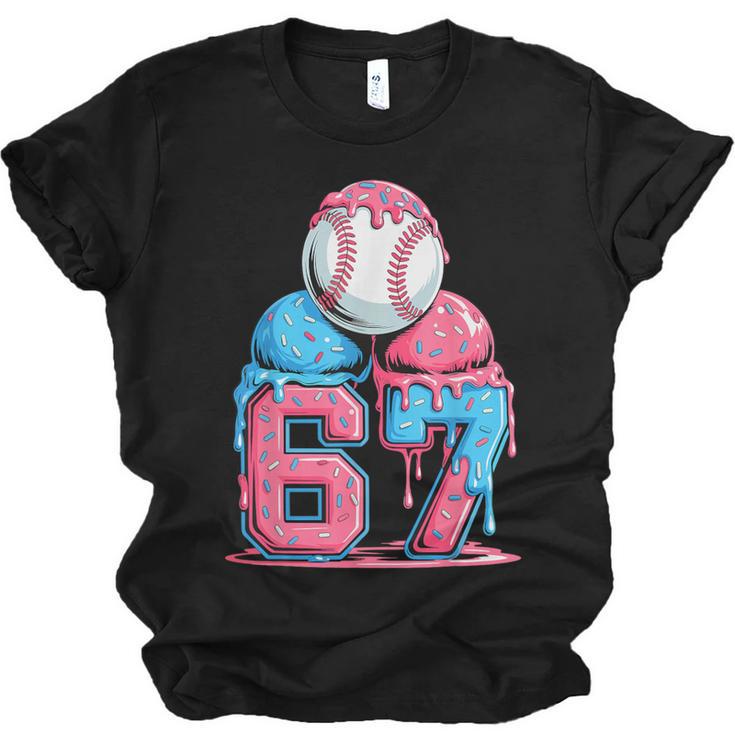 Baseball Ice Cream Drip Six Seven Gen Alpha Meme 67 Unisex Jersey T-Shirt