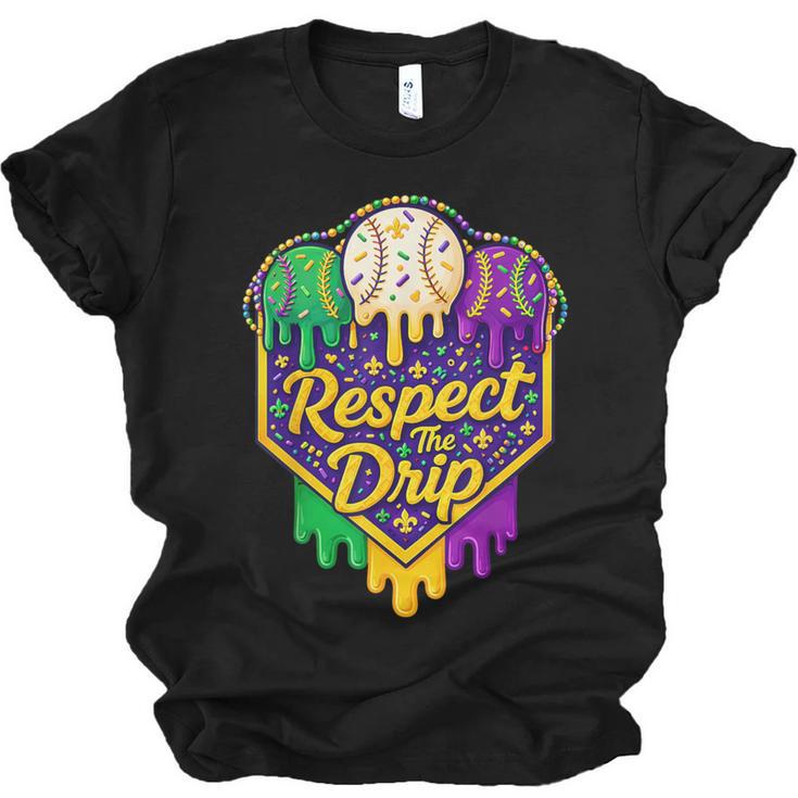 Baseball Ice Cream Respect The Drip Mardi Gras Carnival Boys Unisex Jersey T-Shirt