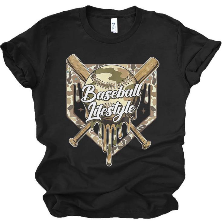 Baseball Life Lifestyle Home Plate Camo Ice Cream Drip Kids Unisex Jersey T-Shirt