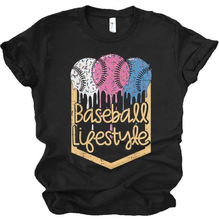 Baseball Lifestyle Ball Sprinkles Drip Boys Kids Men Teen Unisex Jersey T-Shirt