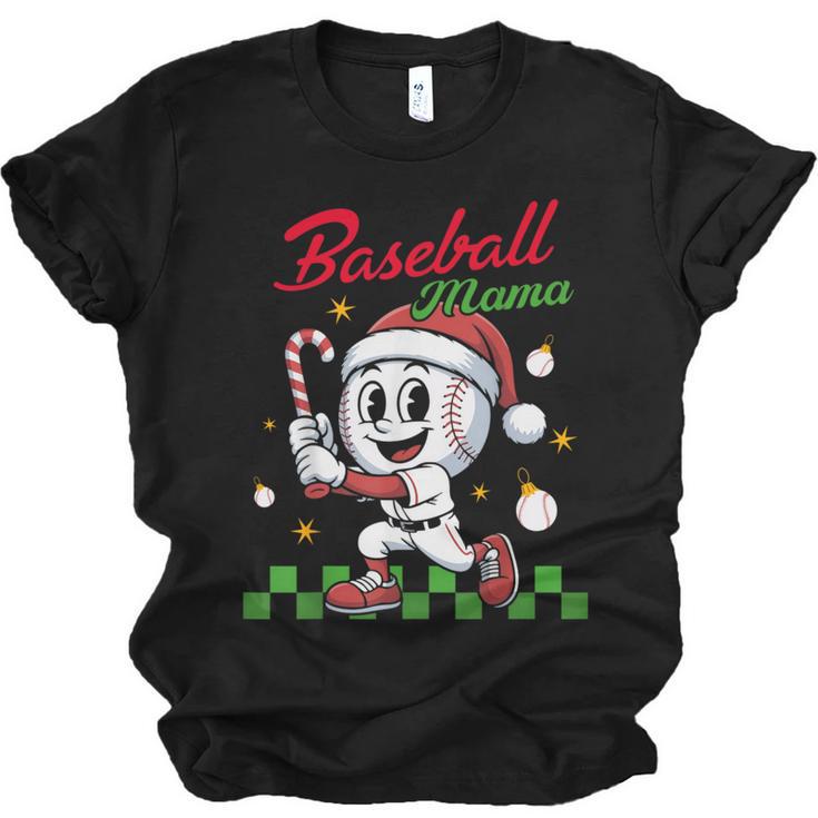 Baseball Mama Christmas Santa Hat Xmas Softball Mom Unisex Jersey T-Shirt