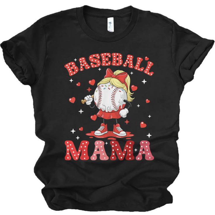 Baseball Mama Sports Mom Baseball Valentine Drip Girls Women Unisex Jersey T-Shirt