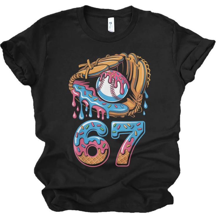 Baseball Player 67 Number 67th Sports Ice Cream Drip Unisex Jersey T-Shirt