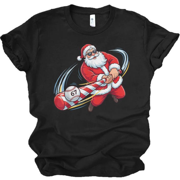 Baseball Santa 67 Christmas Xmas Pajamas Boys Unisex Jersey T-Shirt