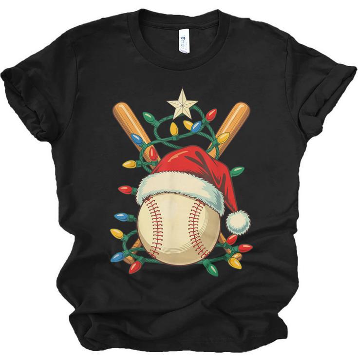 Baseball Santa Christmas Ball Baseball Lover Player Boys Unisex Jersey T-Shirt