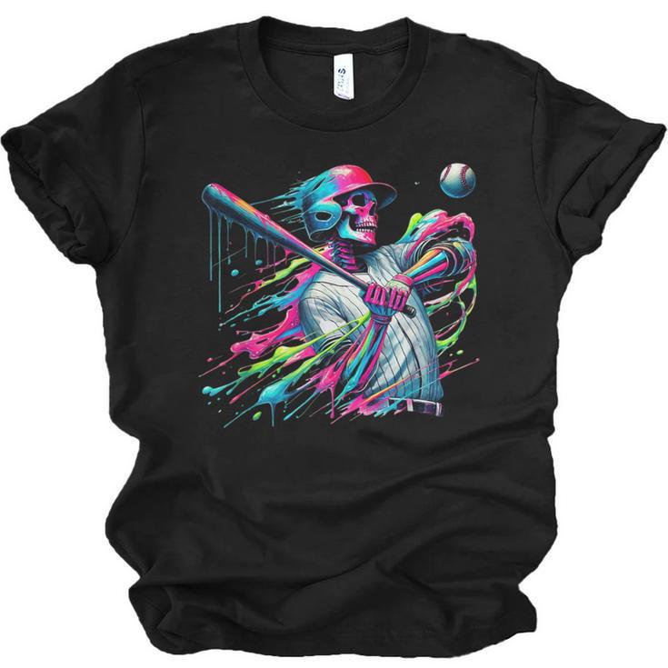 Baseball Skeleton Ice Cream Drip Baseball Boys Youth Unisex Jersey T-Shirt