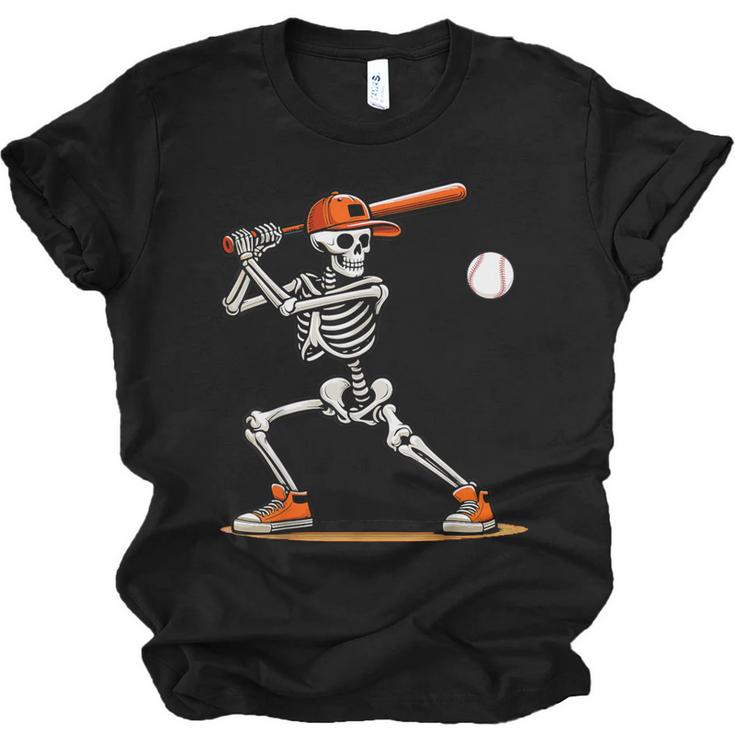Baseball Skeleton Spooky Boys Halloween Baseball Player Unisex Jersey T-Shirt