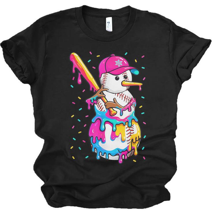 Baseball Snowman Drip Christmas Baseball Boys Men Kids Unisex Jersey T-Shirt
