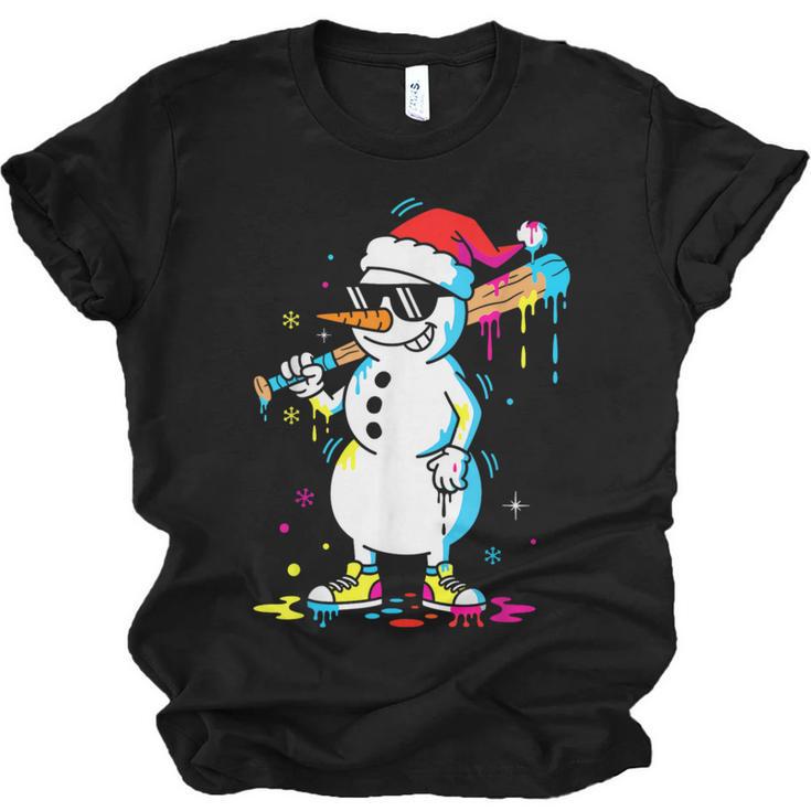 Baseball Snowman Drip Cool Christmas Men Boys Girls Unisex Jersey T-Shirt
