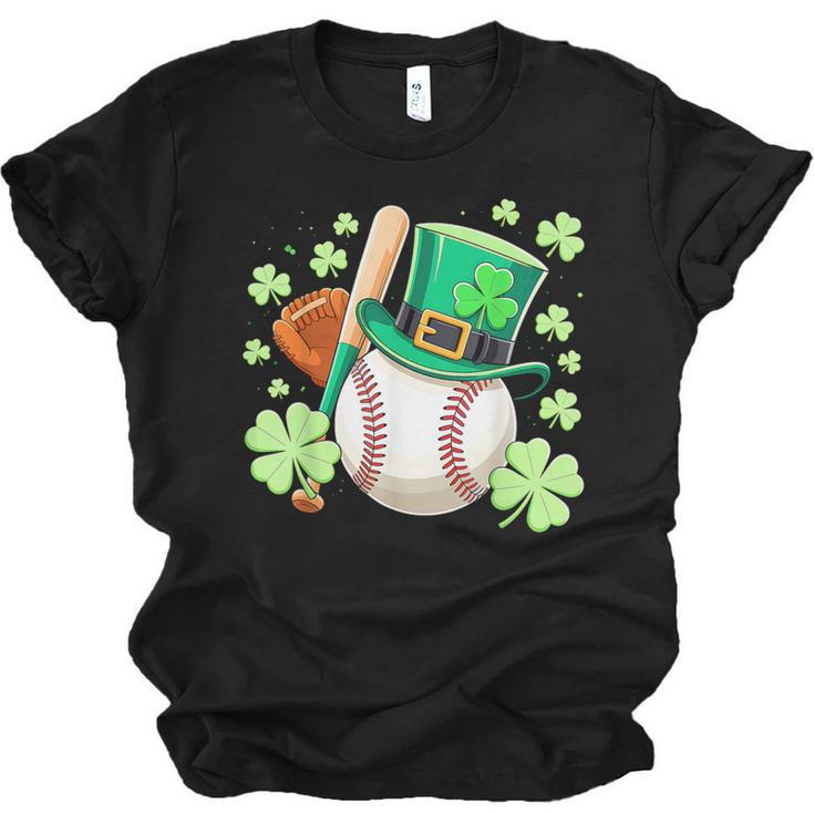 Baseball St Patricks Day Lucky Baseball Player Shamrock Unisex Jersey T-Shirt
