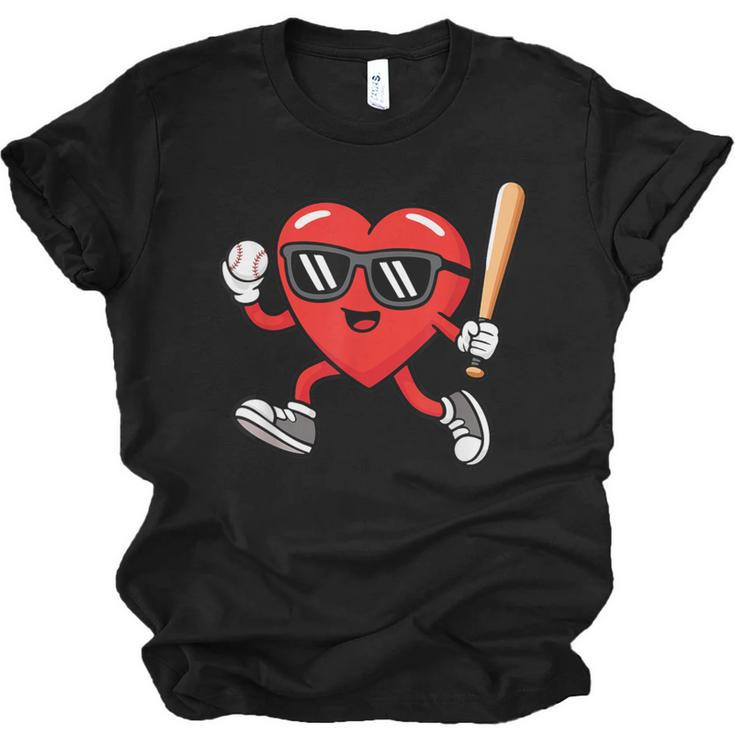 Baseball Valentines Day Heart Boys Sports Love Unisex Jersey T-Shirt