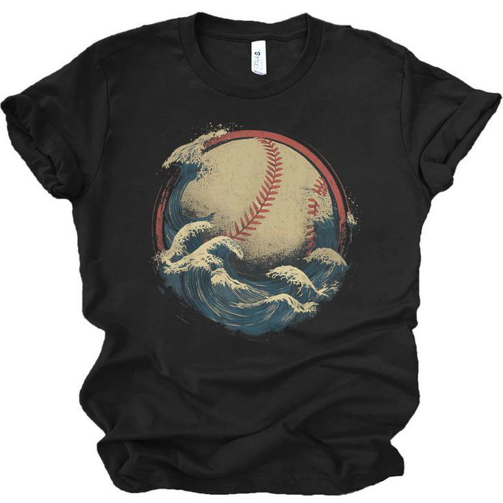 Baseball Waves Ocean Sports Baseball Fans Unisex Jersey T-Shirt