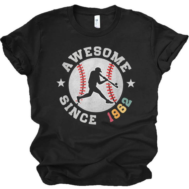 Birthday Baseball Lover 64 Years Old Awesome Since 1962 Unisex Jersey T-Shirt