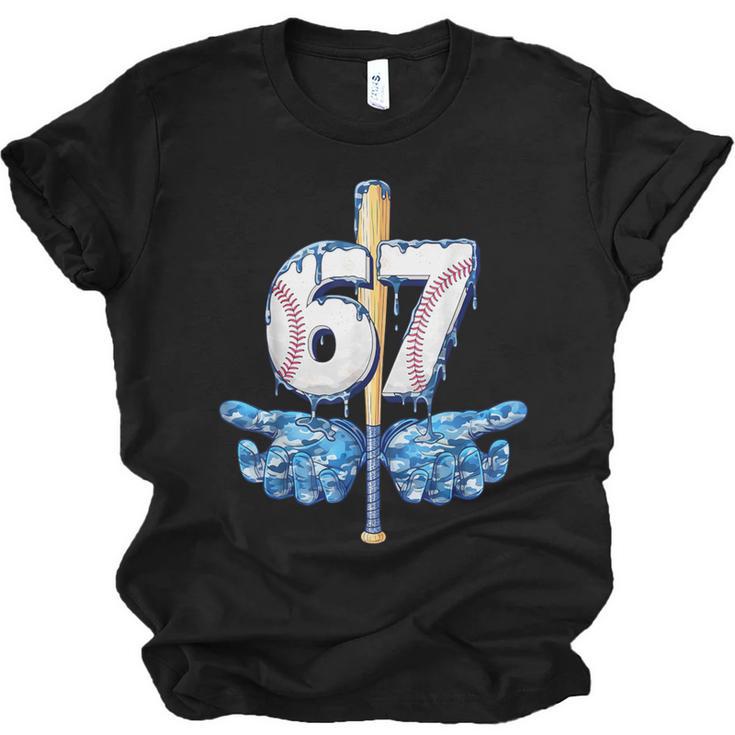 Blue Camo Baseball 67 Six Seven Camo Ice Cream Drip Boy Teen Unisex Jersey T-Shirt
