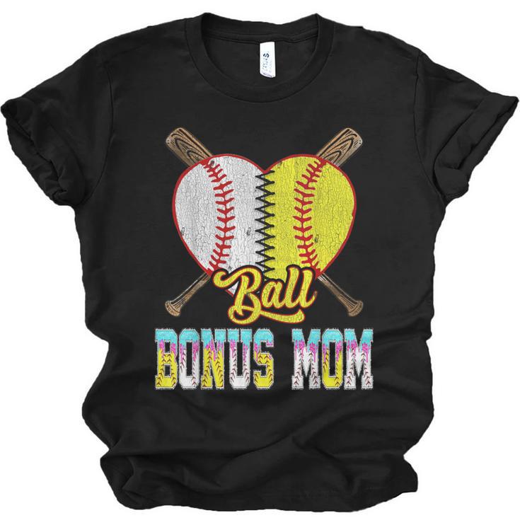 Bonus Mom Of Both Half Baseball Softball Ice Cream Drip Unisex Jersey T-Shirt