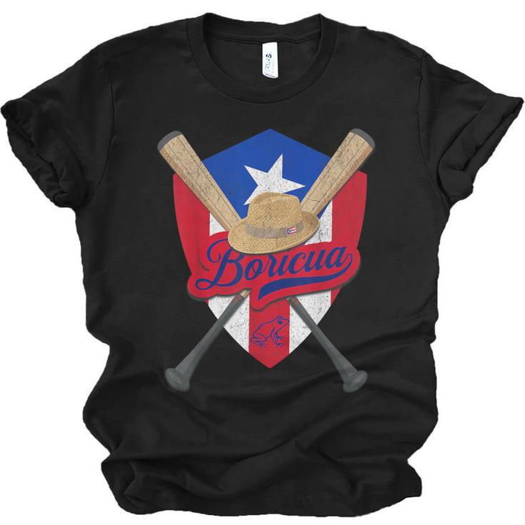 Boricua Puerto Rico Baseball Coqui Frog Pava Hat Fan Unisex Jersey T-Shirt