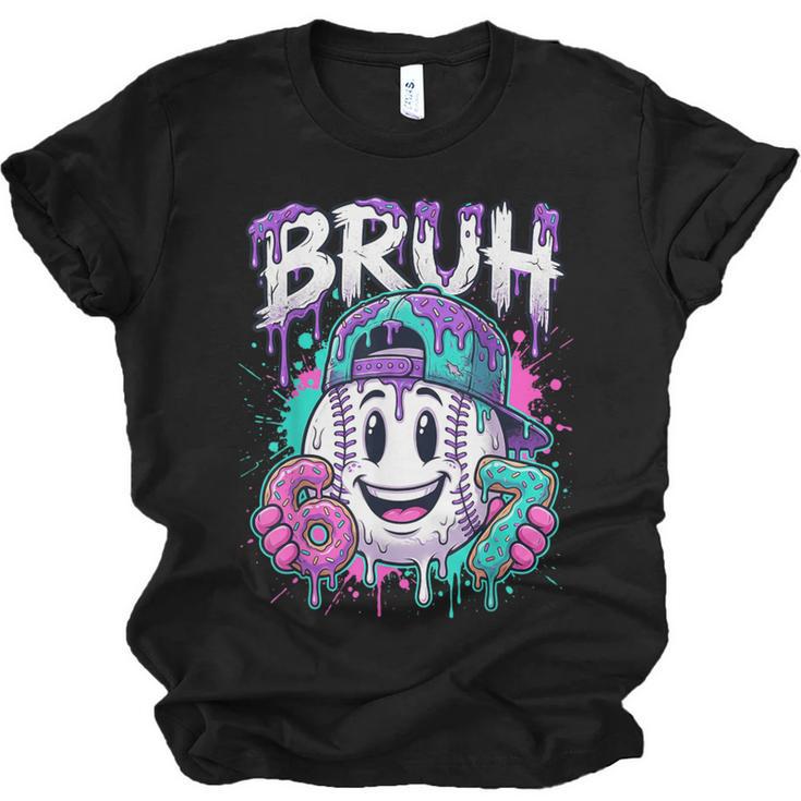 Bruh 67 Baseball Drip Boys Kids Six Seven Meme 6-7 Dripping Unisex Jersey T-Shirt