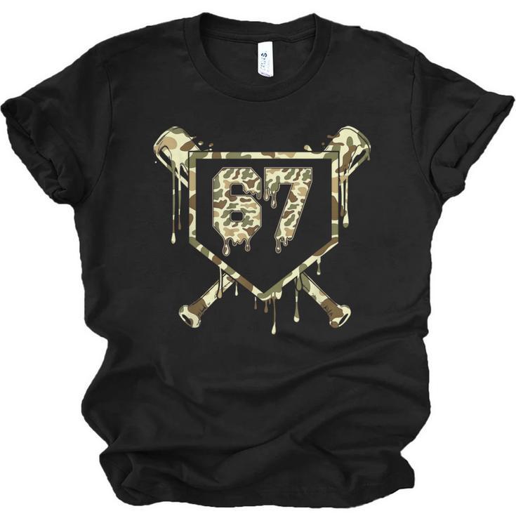 Camo Baseball Ice Cream Drip Number 67 Player 67th Birthday Unisex Jersey T-Shirt