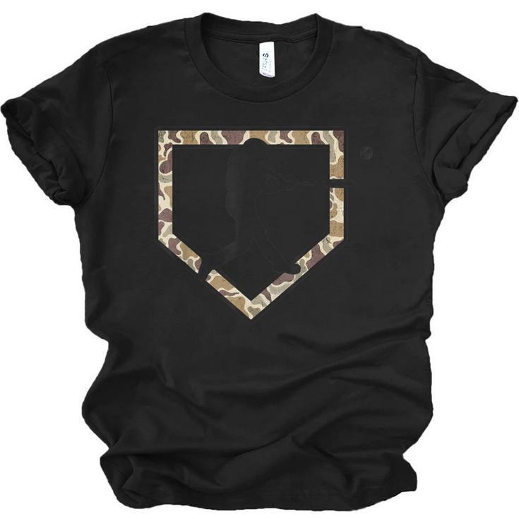 Camo Home Plate Camouflage Baseball Batter Youth Boys Unisex Jersey T-Shirt