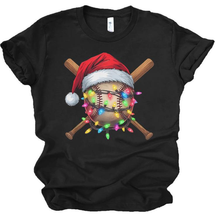 Christmas Baseball Pajama Santa For Men Boys Girls Kids Xmas Unisex Jersey T-Shirt