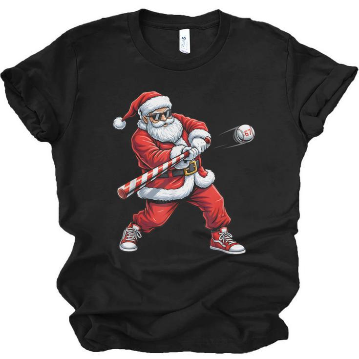 Christmas Baseball Player Santa Xmas Boys Men Toddler Unisex Jersey T-Shirt