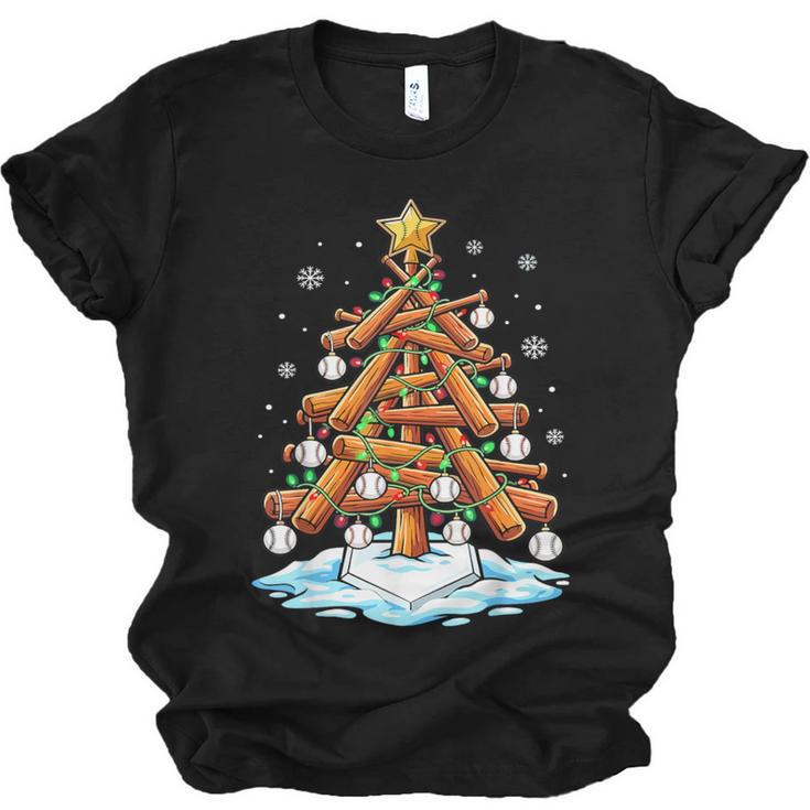 Christmas Baseball Tree Lights Xmas Unisex Jersey T-Shirt