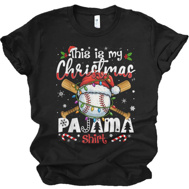 This Is My Christmas Pajama Shirt Baseball Xmas PJs Boys Men Unisex Jersey T-Shirt