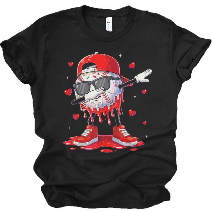 Dabbing Baseball Drip Ice Cream Youth Boy Valentines Day Unisex Jersey T-Shirt