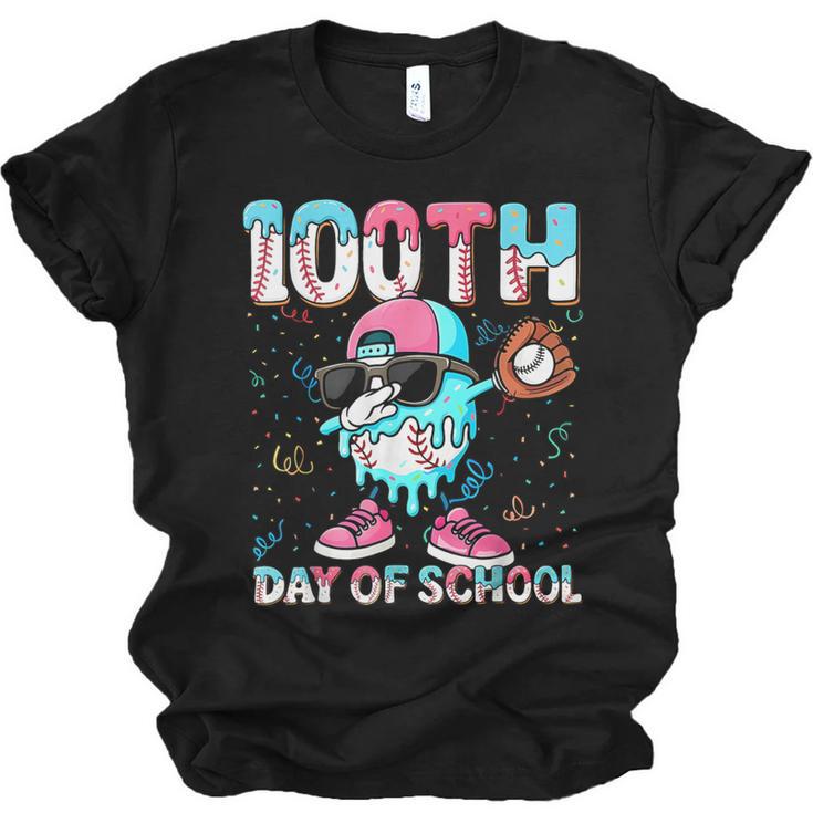 Dabbing Drippy 100th Days Of School Baseball Ice Cream Drip Unisex Jersey T-Shirt