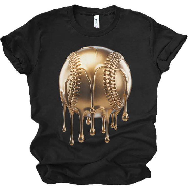 Dripping Gold Drip Baseball Game Day Player Coach Baller Unisex Jersey T-Shirt