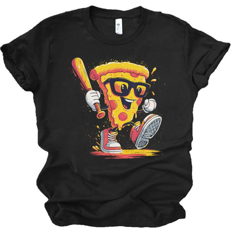 Drippy Pizza Baseball Slice Cartoon Sports Food Unisex Jersey T-Shirt