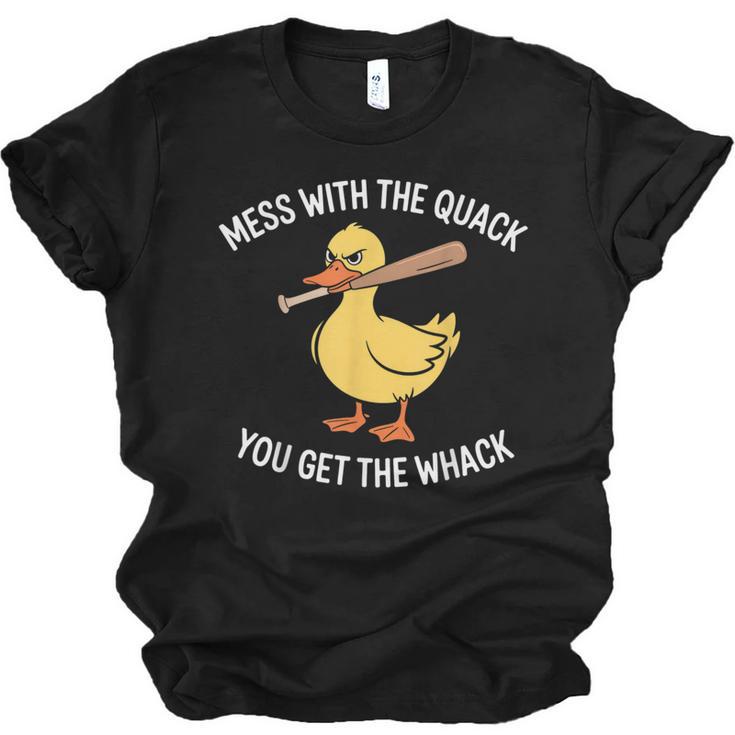 Duck And Baseball Bat Mess With The Quack You Get Whack Unisex Jersey T-Shirt
