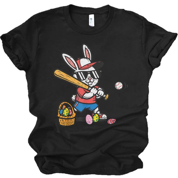 Easter Bunny Baseball Player Batter Rabbit Boys Kids Men Unisex Jersey T-Shirt
