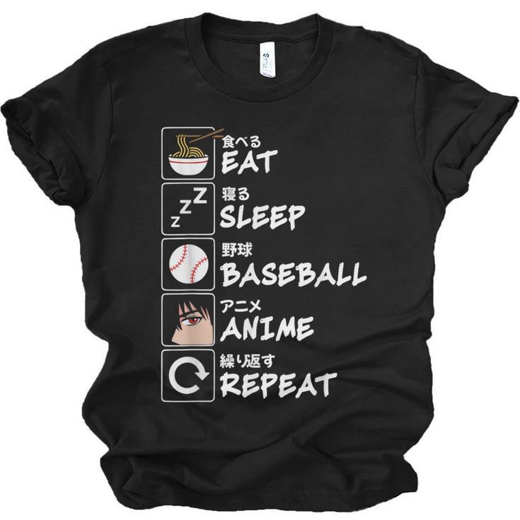 Eat Sleep Baseball Anime Repeat Japanese Otaku Unisex Jersey T-Shirt