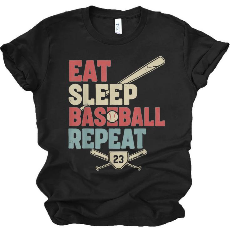 Eat Sleep Baseball Repeat Bat Ball Player Fan Unisex Jersey T-Shirt