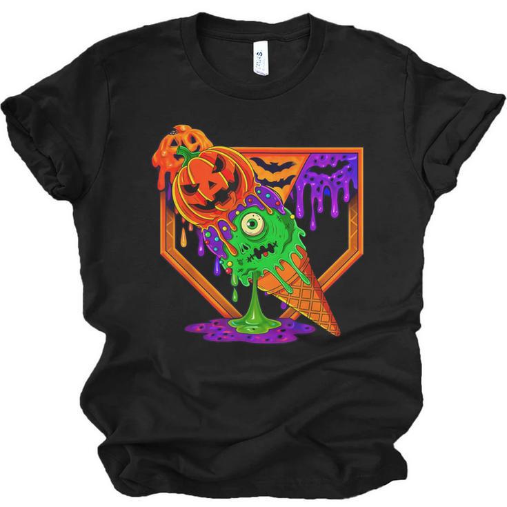 Halloween Baseball Ice Cream Drip Boys Girls Youth Unisex Jersey T-Shirt