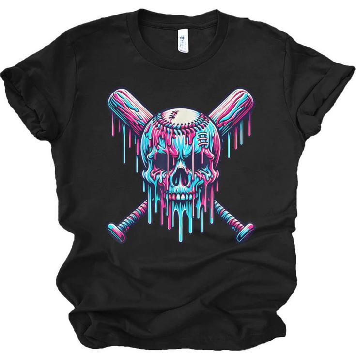 Halloween Baseball Skull Drip Baseball Lifestyle Boy Men Unisex Jersey T-Shirt