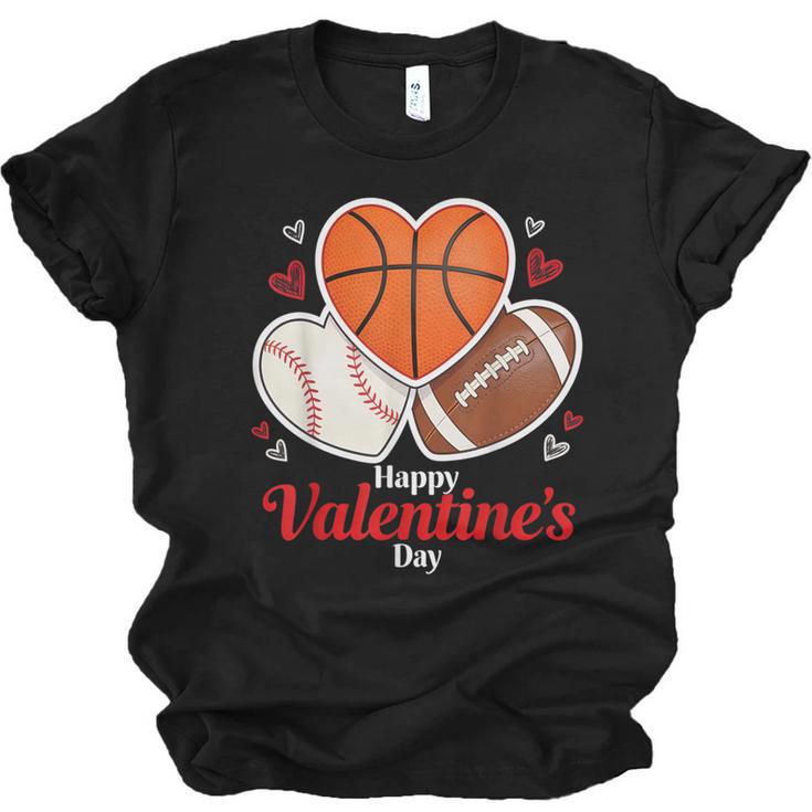 Happy Valentine’s Basketball Football Valentine Baseball Unisex Jersey T-Shirt
