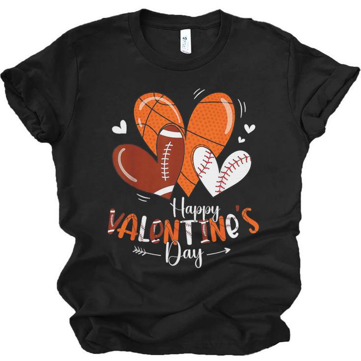 Happy Valentines Day Basketball Baseball Football Boys Unisex Jersey T-Shirt