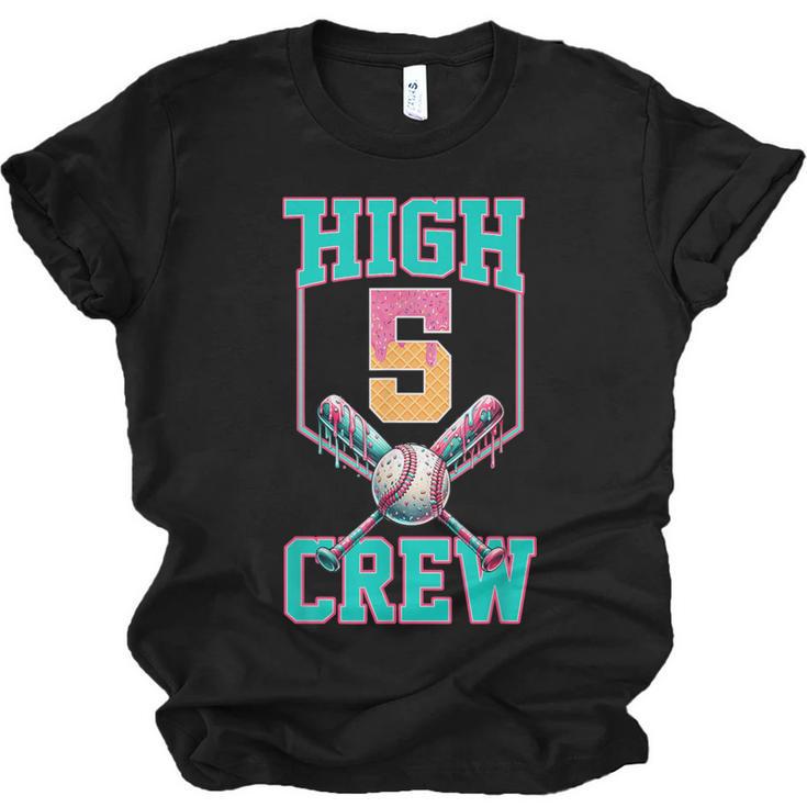 Hi 5 Birthday Party Decorations For Boy Baseball Drip 5th Unisex Jersey T-Shirt