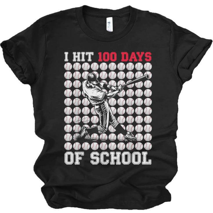 I Hit 100 Days Of School Baseball 100th Day Boys Kids Unisex Jersey T-Shirt