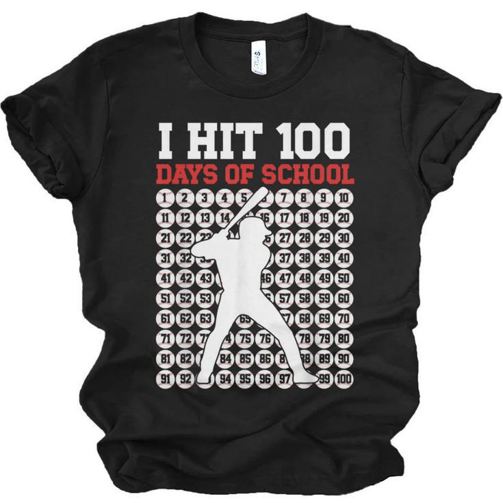 I Hit 100 Days Of School Baseball 100 Day Of School Unisex Jersey T-Shirt
