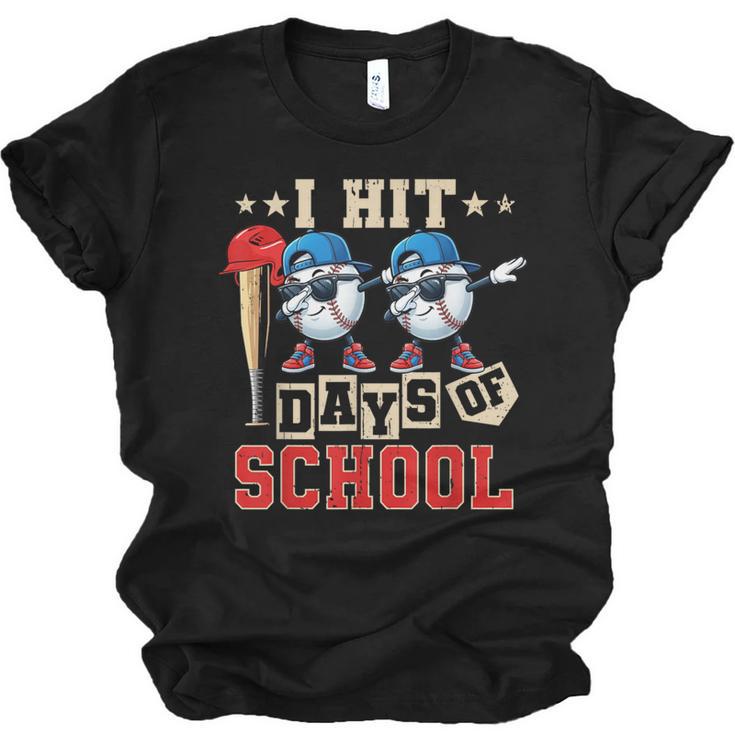 I Hit 100 Days Of School Baseball Kids Boy Teacher 100th Day Unisex Jersey T-Shirt