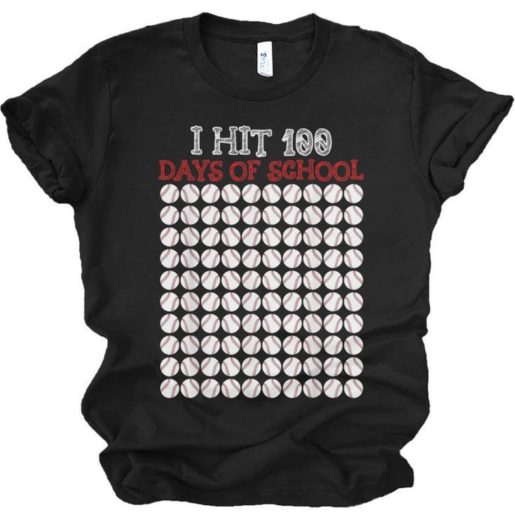 I Hit 100 Days Of School Baseball Lover Teacher Student Unisex Jersey T-Shirt