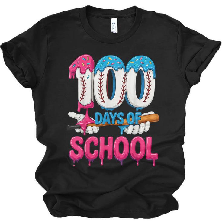 HUGvyn 100 Days Of School Baseball Ice Cream Teacher Student Unisex Jersey T-Shirt