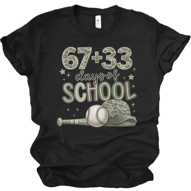 HUGvyn 6733 Days Of School Baseball 100 Days Camo Cap Boys Unisex Jersey T-Shirt